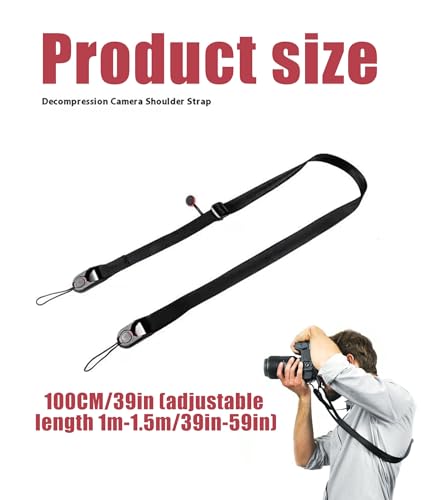 Image of NHCDFA Camera Belt, Camera Strap, Easy to Use and Carry Black Camera Belt Strap Quick Release Buckle Comfortable to W ear for All Kinds of Photography Equipment