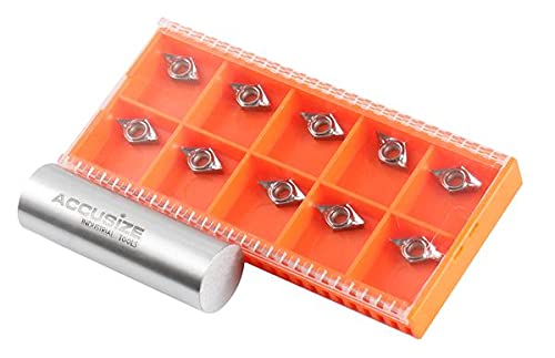Accusize Industrial ToolsDCGT21.51 Uncoated BU810 Carbide Inserts, 10 Pcs/Box, 2004-1010x10