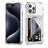ACANDYA for iPhone 15 Pro Case Wallet Clear Protective Phone Case with Credit Card Holder Heavy Duty Protection Shockproof Anti-Scratch Anti-Yellow Cover for iPhone 15 Pro 6.1 inches Transparent