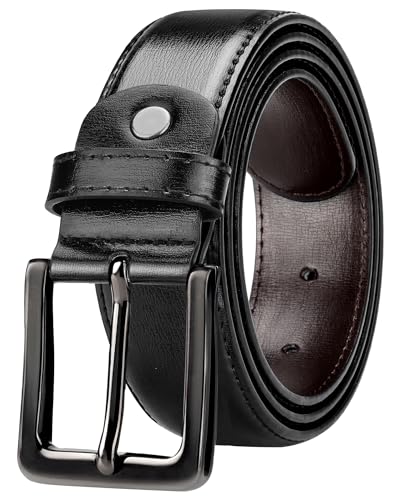 Black Leather Belt for Men Belts for Jeans Dress Classic Design for Casual