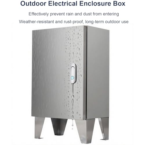 Stainless Steel Outdoor Electrical Enclosure Box, Waterproof High-Foot Junction Box, Secure Metal Lock Box for Electric Vehicle Charging, Durable Weatherproof Protection