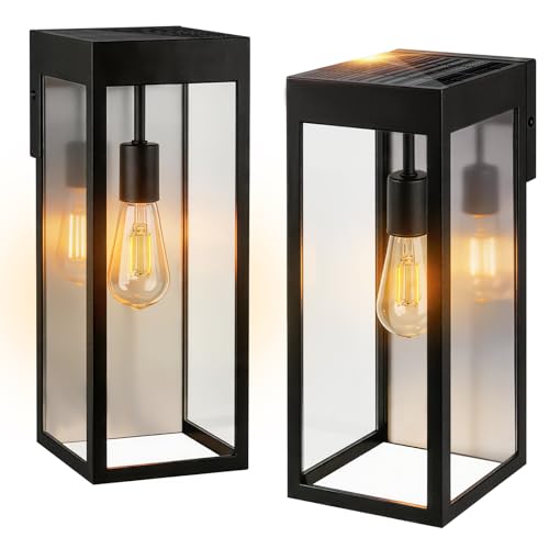 15 Solar Outdoor Wall Lights Dusk to Dawn Solar Powered Outside Sconce