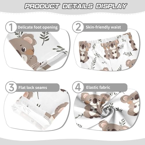 Cute Koalas Girls' Leggings Toddler Doodles Kids Yoga Pants Dance Active Tights 4T3