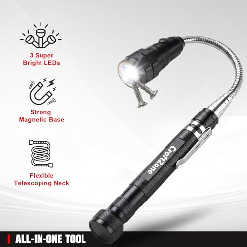 Image of Magnetic Pickup Tool, Extendable Telescoping Magnet with LED Flashlight, Cool Gadgets Gifts for Men, Dad, Husband, Grandpa, Handyman, Mechanic, Fathers Day Gift, Birthday, Graduation