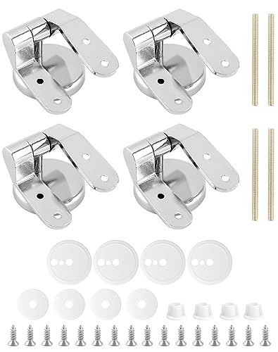 QWORK Toilet Seat Hinge Replacement Kit &ndash; Fits 110&ndash;150 mm Two-Hole Mounts for Wooden, Plastic...
