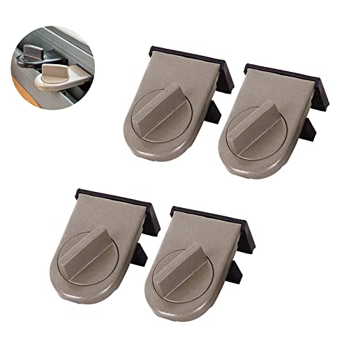 窓 ロック 4個 セット ドア 防犯 サッシ ストッパー 子供安全 ウインドロック ドアロック ツイストタイプウィンドウロック 引き戸 ストッパー (茶色 4個入)