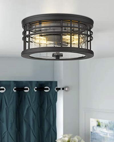 Image of zeyu 2-Light Flush Mount Ceiling Light for Hallway, 12 Inch, ZW01-F BK