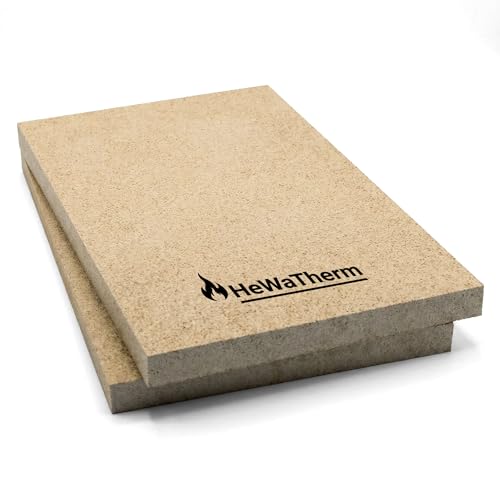 Lot de 3 plaques de vermiculite chamotte de rechange, 500 x 300 x 30 mm, revêtement de chambre de combustion