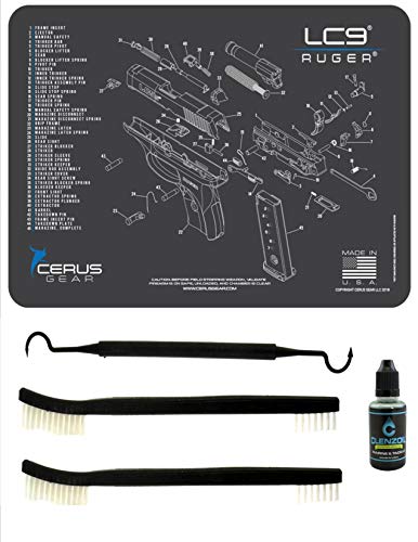 Ruger Lcp Ii 5 Pc Edog Cerus Gear Schematic (Exploded View) Heavy Duty Pistol Cleaning 12X17 Padded Gun-Work Surface Protector Mat Solvent & Oil Resistant & 3 Pc Cleaning Essentials & Clenzoil #TOP6