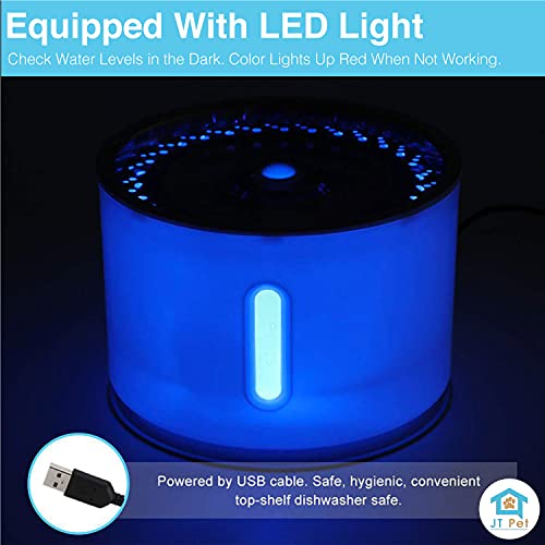 Stainless Steel Cat Fountain Water Bowl | Perfect For Dogs And Cats | Auto Shut Off | 2.4L Capacity | Includes 3 Replacement Filters And Quiet Pump | Led Light | Your Pets Will Now Love Drinking Water #TOP5