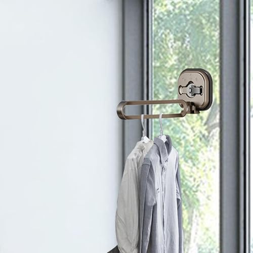 Wall Mounted Clothes Airer, Folding Clothes Airer with Suction Cup - 360 Degree Rotary Clothes Drying Rack, Wall Mounted Clothes Drying Rack with Suction Cup for Closets, Laundry - Image 8