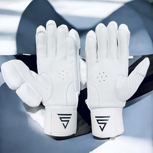 Image of VERSANT PRO DG Cricket Batting Gloves (PITTARD Leather Palm White, Men Size, Left Handed)