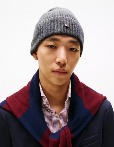 Tommy Hilfiger Flag Cashmere Beanie, czapka, szara