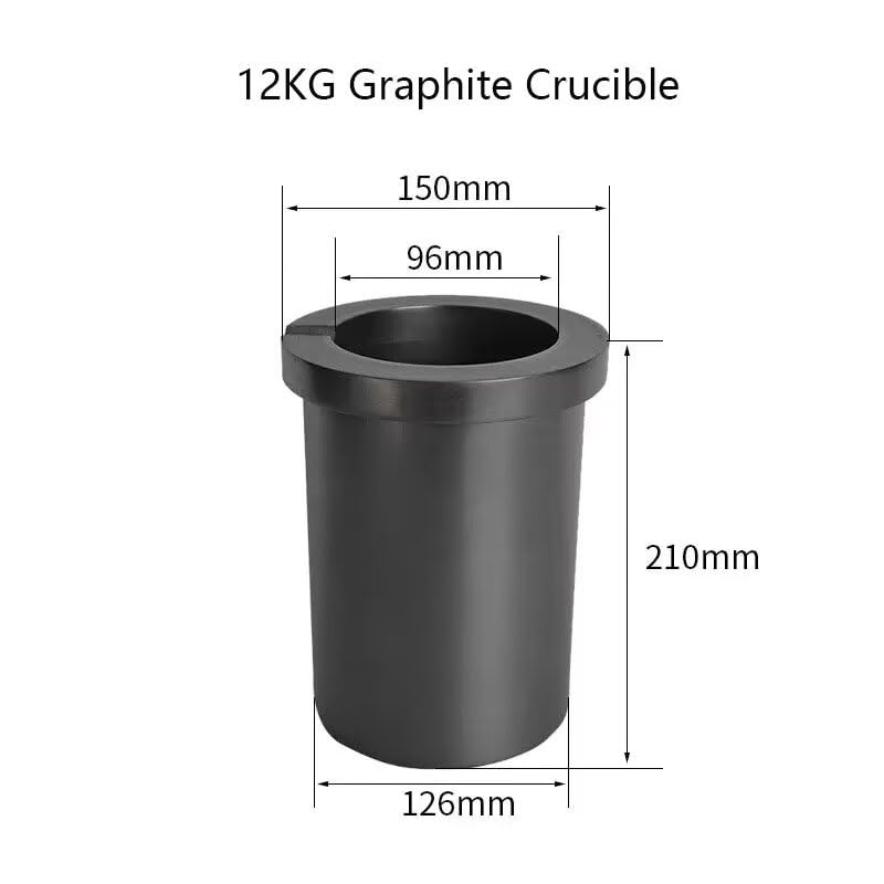 Creuset en graphite, 12 kg de haute pureté avec résistance à haute température de 1800 ℃, pour faire fondre l'or, l'argent, le cuivre, les outils de moulage de bijoux au four.
