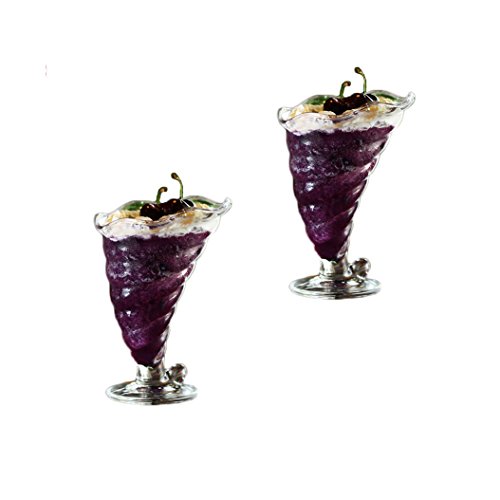 Juego de 2 vasos de cristal para helado Sundae Cover