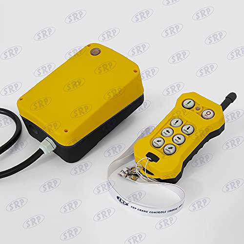 Image of SRP Single Speed Crane Wireless Radio Remote Control 6 Push Button Switch Industrial Channel Electric Lift Hoist Radio Switch Receiver (6+2) Button- 110V AC