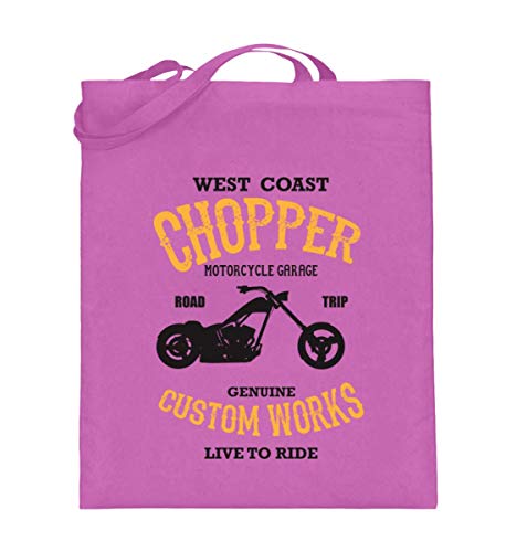 Sac en toile de jute West Coast Chopper grand cabas rose bonbon anses longues