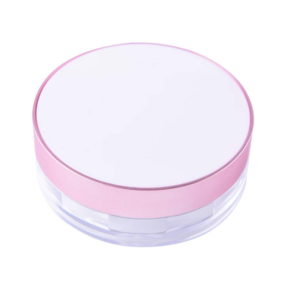 AKOAK Capacity 15ml(0.5 oz) No Leaks Empty Reusable Plastic Loose Powder Compact Container DIY Makeup Powder Case with Sponge Powder Puff, Elasticated