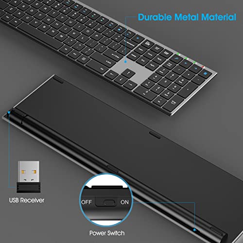 Wireless-Keyboard-Trueque-Full-Size-Ultra-Slim-Keyboard-Silent-Keys-24-GHz-Wireless-Ergonomic-USB-Computer-Keyboard-with-Number-Pad-for-Laptop-Windows-PC-Desktop-Mac-Grey