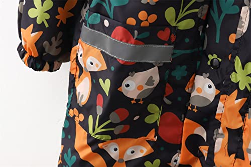 Little Girls Raincoat Cartoon Print Windproof Outwear Hooded 211Y Trench Coat Cartoon Panda Prints Hoodies4