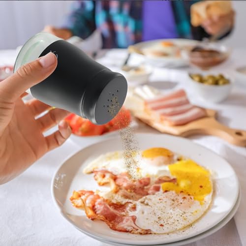 Zestaw solniczki i pieprzniczki ze stali nierdzewnej, do wielokrotnego napełniania, 120 ml, z przezroczystym szklanym spodem, solniczka, pieprzniczka, zestawy do kuchni, grilla, restauracji, na
