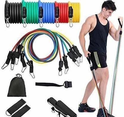 Shopeleven Resistance Band Toning Tube Set of 11 for Men & Women. Gym Equipment for Exercise Resistance Tube Exercise Band (Multicolor) (B0BK1D472P) Amazon Price History, Amazon Price Tracker
