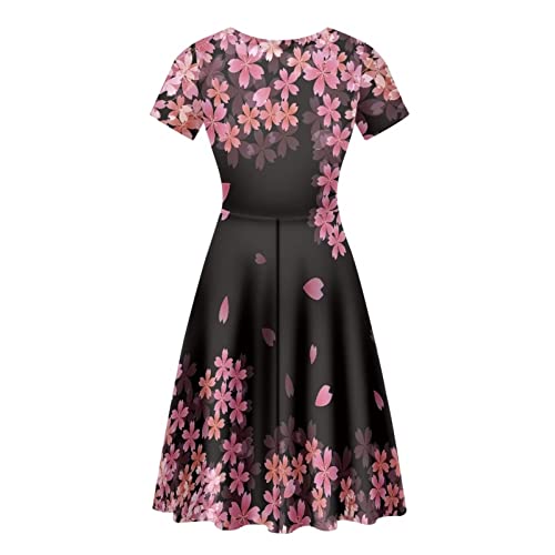 Image of Biyejit Women's Summer Casual Short Sleeve T-Shirt Swing Dress Crew Neck Plus Size S-4XL