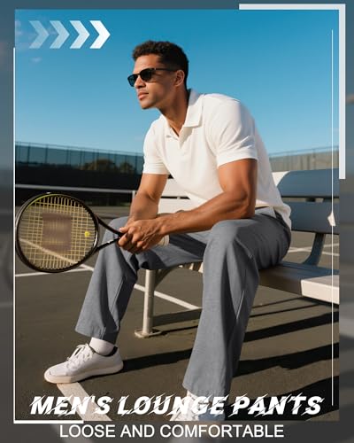 Neer 4 Pack Men's Sweatpants Joggers with Pockets Open Bottom Gym Athletic Pants Baggy Workout Casual Running Clothing4