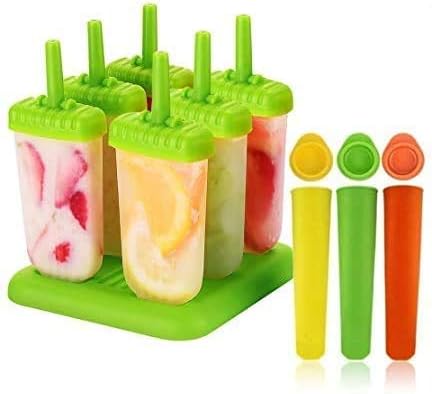 Nubstoer Set of 9 Silicone Ice Lolly Moulds Ice Pop Mould BPA Free Popsicle Tray DIY Ice Cream Tool with Leak Proof Caps