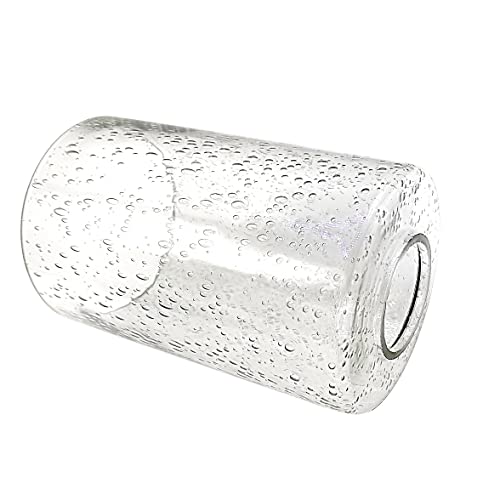 Image of ECUDIS Bubble Glasses Light Shade Cylinder Lamp Shade Replacement with 1-5 /8-inch Fitter, Lighting Fixture Accessory Clear Glass Globes, 2 Pack