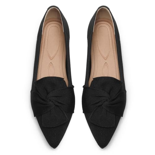 Image of Flats for Women Pointed Toe Knit Foldable Ballet Flat Shoes