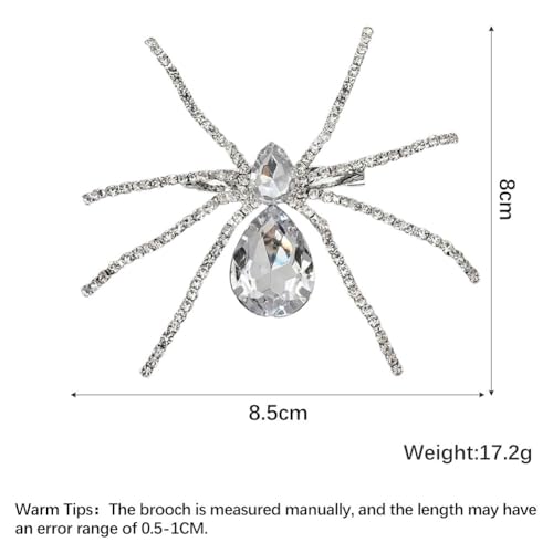 Image of Victorian Style Mother of Pearl Body and Micro Pave Spider Brooches Pins Silver Tone Goth Accessories Pins for Backpacks Aesthetic