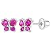 Produktbild In Season Jewelry - Säugling Baby Mädchen - Schraubverschluss Ohrringe Schmetterling Rhodiniert Heiß Rosa CZ Zirkonia