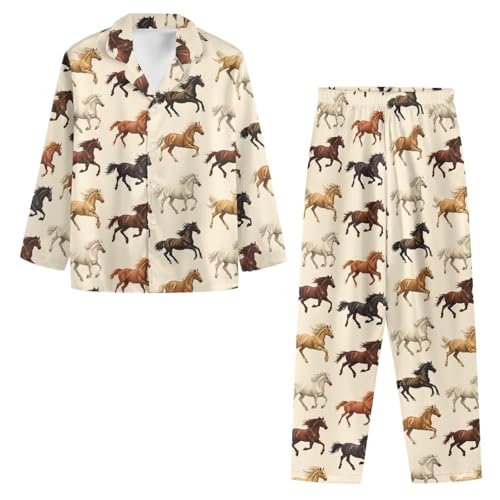 Womens Pajamas Set Button Down 2 Piece Pjs Long Sleeve Sleepwear with Pockets Comfortable Lounge Sets XS-4XL2