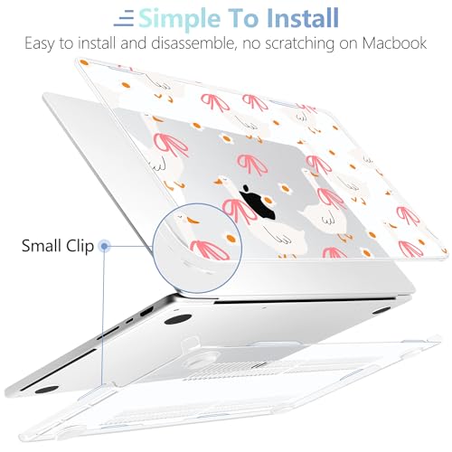 Image of MEEgoodo Case for M5 MacBook Pro 16 inch Case 2026 2024 2023 2021 with M5 M4 M3 M2 M1 Pro /Max Chip, Fit Model A3429 /A3428 /A3403 /A3186 /A2991 /A2780 /A2485, Goose Farm & Bows
