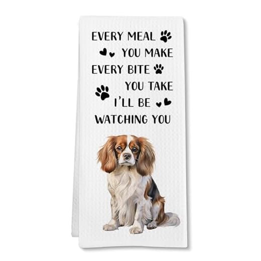 FSTCSV Cavalier King Charles Spaniel Dog Kitchen Towels, Cavalier King Charles Spaniel Gifts for Women Hand Towel, Every Meal You Make Funny Dog Decorative Tea Dish Towels for Kitchen, 16x24in