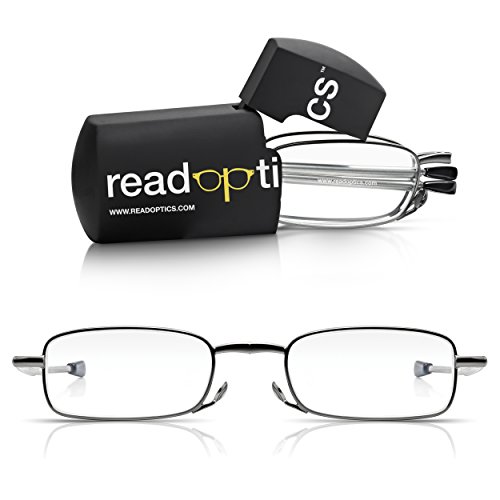 Read Optics Folding Glasses +2.0, Mens Womens Readers, Pocket Size Fold Up Frames for Reading with Case