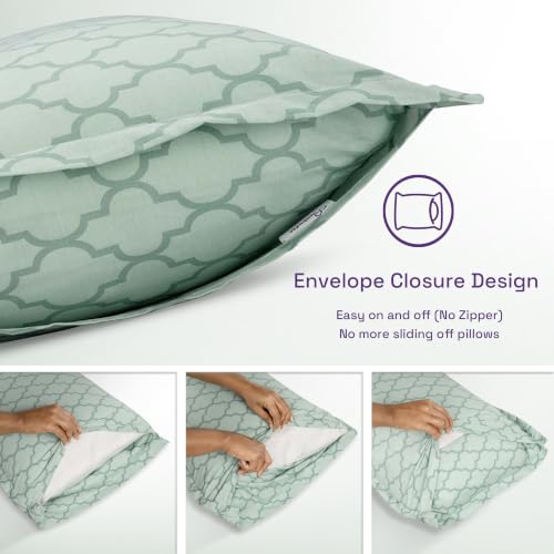 Image of Wakefit 100% Cotton Pillow Cover Set of 4 | 200 TC Soft & Breathable Pillow Cases | King Size 19 x 36 Inch | Skin Friendly, Durable & Gentle Machine Washable | Booke