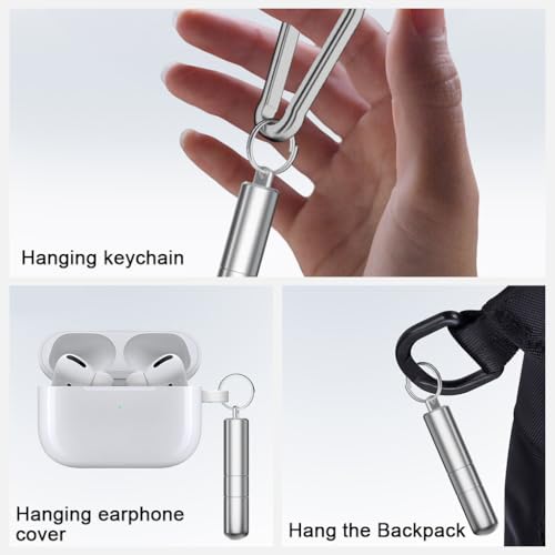 Image of ZORBES 2-in-1 SIM Ejector Pin & Cleaning Brush Tool for Smartphones, Earbud Earphone, Keychain Attachment, Dual Head Design with Cap, Portable SIM Card Removal and Dust Cleaning Tool