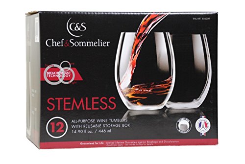 Verres à vin sans pied polyvalents Chef & Sommelier pour petits espaces