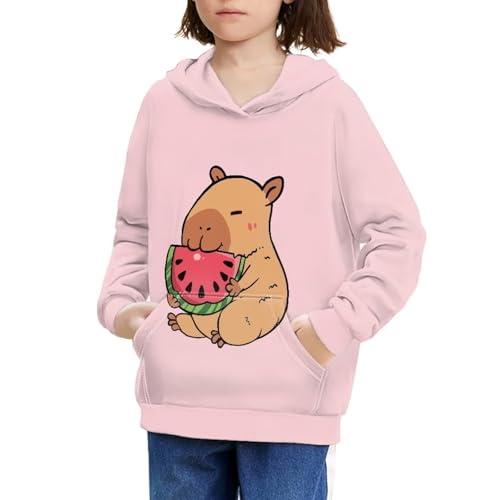 Girls Long Sleeve Hoodies Kawaii Style Hooded Sweatshirts Round Neck Pullover Tops 6-16T3