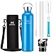 OMORC Botella Agua Acero Inoxidable, 1 Litro Aislada al Vacío de Conserva Frío Doble Pared, Resistencia al Rayado, sin BPA Botella Agua Deporte, para Gimnasio, Oficina, Deportes, Fácil de Limpiar