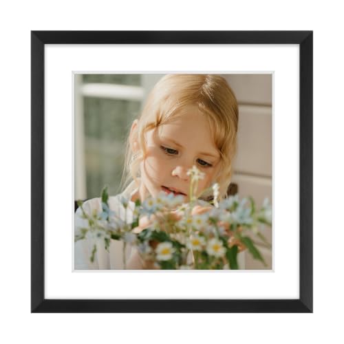 Frametory 6x6 Aluminum Picture Frame With Mat for 5x5 Photo, Black