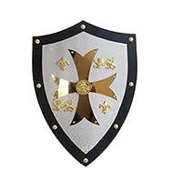 Amazon.co.jp: 中世の盾、古代ローマの金属のスパルタ盾十字軍刀と盾,C