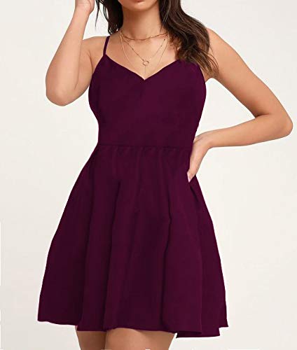 Vestido Feminino Curto Rodado Alcinha Gode Liso 4 Cores Frozini (Roxo, G)