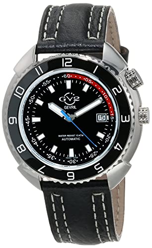 GV2 Men's Squalo Swiss Automatic Watch, Genuine Italian Leather Strap