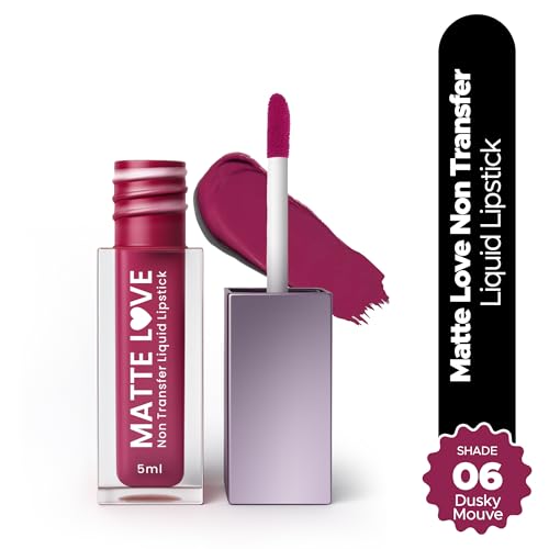 Image of Hilary Rhoda Matte Love Non Transfer Liquid Lipstick | Lightweight & Matte Finish | Waterproof Lipstick for Women | Long Lasting & Non-Drying Lipstick | 5ml (Dusky Mouve - Shade 06)