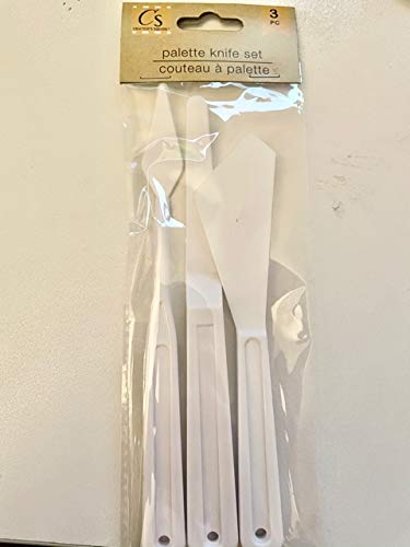 Palette Knife Painting Plastic Spatula Palette Knife Oil Paint Plastic Knives Plastic Handle (White 3 Piece)