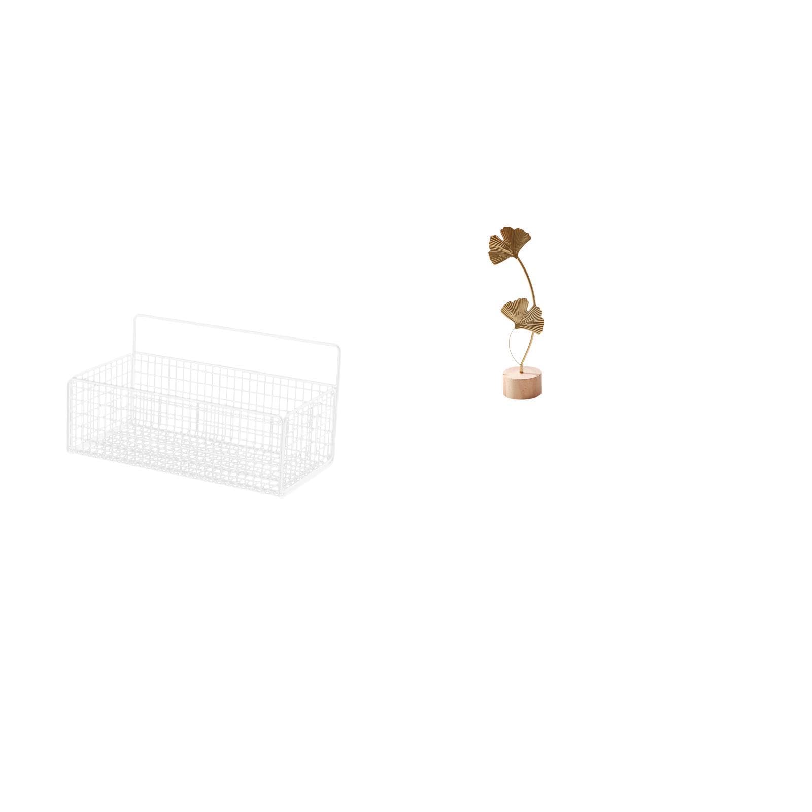 Floating Metal Leaf Wall Organizer Basket Sculpture Kitchen Bathroom Living Room Countertop Nordic Creative Abstract Ornament Storage|Household Supplies & Cleaning|Home Organization-image-21