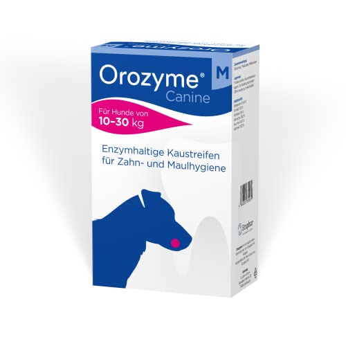 Orozyme Kaustreifen M - Doppelpack - 2 x 141 g - Hunde - Mundhygiene - Malzgeschmack - 282 Gramm